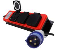 IP44 3 Way 16A Commando Caravan/Camping Mains Splash Proof Extension Lead 10m