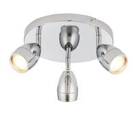 IP44 Bathroom Ceiling Spotlight Chrome Plate Triple Round Modern Downlight