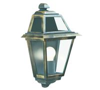 IP44 Black & Gold Outdoor Wall Light With Clear Glass