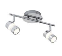 BUBBLES EFFECT IP44 LED 2 LIGHT SPOT BAR - CHROME & ACRYLIC SHADE