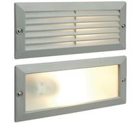 IP44 E27 LED Full Brick Accent Light Louvre Grill Supplied Grey & Frosted Glass
