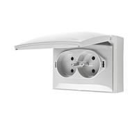 IP44 Female, Double Compact with Simon Aquaclick ACGZ2/11