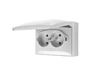 IP44 Female, Double Compact with Simon Aquaclick ACGZ2/11