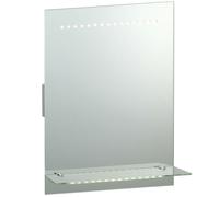 IP44 LED Bathroom Mirror 50cm x 39cm Vanity Light Glass Shelf & Shaver Socket