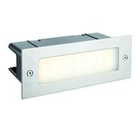 IP44 LED Full Brick Light Stainless Steel & Plain Frosted Glass 3.5W Cool White