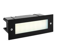 IP44 LED Full Brick Light Textured Black & Plain Frosted Glass 3.5W Cool White