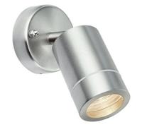 IP44 Outdoor Adjustable Spotlight Brushed Steel GU10 Dimmable Accent Downlight