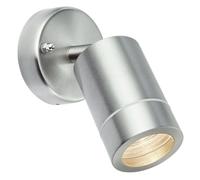 IP44 Outdoor Adjustable Spotlight Brushed Steel GU10 Dimmable Accent Downlight Loops Metallics One Size