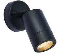 IP44 Outdoor Adjustable Spotlight Matt Black GU10 Dimmable Accent Downlight Loops Black One Size