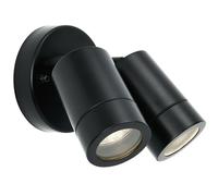 IP44 Outdoor Adjustable Spotlight Matt Black Twin GU10 Dimmable Up Down light