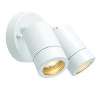 IP44 Outdoor Adjustable Spotlight Matt White Twin GU10 Dimmable Up Down light