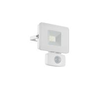 IP44 Outdoor Flood Light & PIR Sensor White Aluminium 10W Built in LED