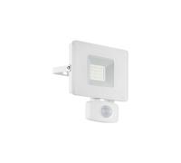 IP44 Outdoor Flood Light & PIR Sensor White Aluminium 20W Built in LED