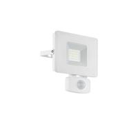 Ip44 Outdoor Led Floodlight With Pir Sensor - 20W White Aluminium Design