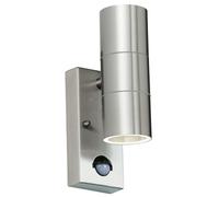 IP44 Outdoor Twin Light Stainless Steel Round Doorway Lamp Wall Porch Security