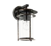 Loops IP44 Outdoor Wall Light Antique Copper & Glass Shade Lamp 1 x 60W E27 Bulb