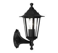IP44 Outdoor Wall Light Black Aluminium Lantern 1 x 60W E27 Bulb Porch Lamp Loops Black One Size