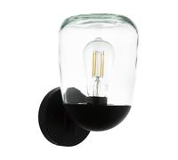 Loops IP44 Outdoor Wall Light Black Aluminium & Plastic 1 x 60W E27 Bulb Lamp Loops Black