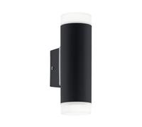 IP44 Outdoor Wall Light Black Up & Down Light 2 x 5W GU10 Bulb Porch Lamp