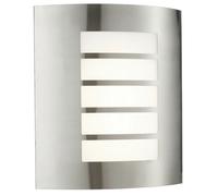 Loops IP44 Outdoor Wall Light Brushed Steel & Diffuser 7W Warm White LED Porch Lamp