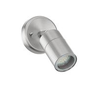 Loops IP44 Outdoor Wall Light Stainless Steel 1 x 5W GU10 Bulb Adjustable Porch Lamp in Metallics Loops Metallics