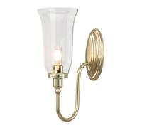 IP44 Tall Flute Style Glass Cup Highly Polished Brass LED G9 3.5W