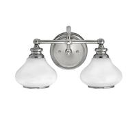 IP44 Twin Wall Light Cased Opal Glass Shades Polished Chrome LED G9 3.5W