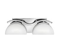 IP44 Twin Wall Light Etched Opal Glass Rounded Downlight Chrome LED G9 3.5W