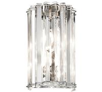 IP44 Twin Wall Light Triangular Crystal Prisms Round Crystals Chrome LED G9 3.5W