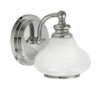 IP44 Wall Light Cased Opal Glass Shades Trim Ring Polished Chrome LED G9 3.5W