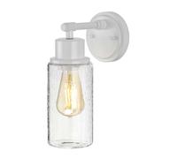IP44 Wall Light Face Up or Down Bubble Glass Shade White LED E27 60W