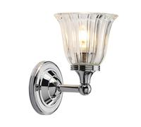 IP44 Wall Light Glass & Chrome Polished Chrome LED G9 3.5W