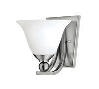 IP44 Wall Light Heavy Sphere Bell Shaped Glass Brushed Nickel LED E27 60W