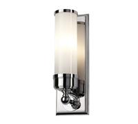 IP44 Wall Light Ribbed Opaque Glass Shade Polished Chrome LED G9 3.5W d00170