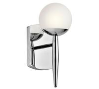 Ip44 Wall Light Satin Etched Cased Opal Globes Polished Chrome LED G9 3.5W