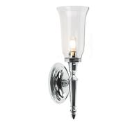 IP44 Wall Light Tall Clear Glass Shade LED Included Polished Chrome LED G9 3.5W