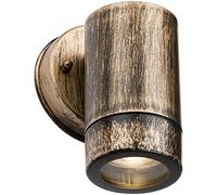 IP54 Outdoor Wall Down Light Brushed Brass GU10 Outside Electric Waterproof Polycarbonate Garden Mains Powered for Patio, Terrace, Balcony, Porch, Garage, Coastal, Shore