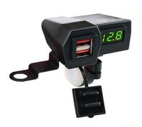 IP54 Rated Waterproof Motorcycle Dual USB Charger With Reliable Safety Features for Daily Use (Green)