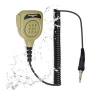 IP54 Waterproof Speaker Mic Compatible with Standard Horizon HX/FT Series, Yaesu VX Radios, Durable Shoulder Mic with Clear Audio (Desert Tan)