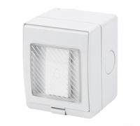 IP55 Waterproof Outdoor Doorbell Switch, 250V 16A -Mounted Wall Socket, UV Resistant ABS Rainproof Push Button for Garden, White(JYL-1GB)