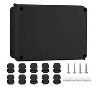 IP65 Waterproof Junction Box Large ABS Electrical Box, Outdoor Cable Connector, Weatherproof Electric Cover Enclosure Black (150x110x70mm) - AVARTEK