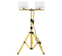 IP65 50w LED Twin Flood Light Tripod Stand Job Site Lighting 2 Mount Retractable Frame 6500K Cool White TRI05
