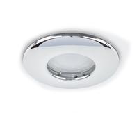 Valuelights Downlight Fire Rated Ip65 Ceiling Light Fitting 4 Pack With Warm White Bulbs In Metallic Silver Metallic Silver