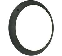 Ip65 Outdoor Round Wall Ceiling Lamp Matt Black Plain Bulkhead 12W Daylight Led