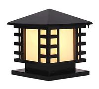 IP65 Waterproof Aluminum Vintage Pillar Light Garden Gate Post Lamp Glass Lantern Japanese-style Outdoor Deck Patio Yard Landscape Lighting Lawn Night Lamp Pathway Entrance Pedestal Lamp E27 beautiful