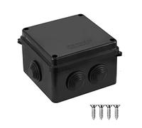 IP65 Waterproof Dustproof Junction Box, ABS Plastic Junction Box DIY Case Enclosure, Universal Electrical Project Box (100x100x70mm) - AVARTEK (Black)