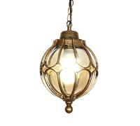 IP65 Waterproof Hanging Lantern Light Retro Pendant Lamp Shade Chandelier Globular Outdoor Ceiling Exterior with Bubble Glass and Adjustable Chain for Porch, Patio, Rustic Bronze Chandelier Made in