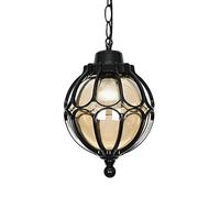 IP65 Waterproof Hanging Lantern Light Retro Pendant Lamp Shade Chandelier Globular Outdoor Ceiling Exterior with Bubble Glass and Adjustable Chain for Porch, Patio, Rustic Bronze Chandelier Made in