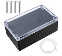 IP65 Waterproof Junction Box, Electronics Project Box, Plastic Clear Cover Project Junction Box Enclosure Case, Electrical Box Outdoor Cable Connector Boxes (black transparent, 200X120X75MM)