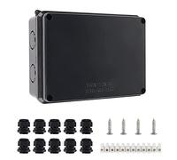 IP65 Waterproof Junction Box Large ABS Electrical Box Outdoor Cable Connector, External Electrical Junction Box, Black(150x110x70mm)
